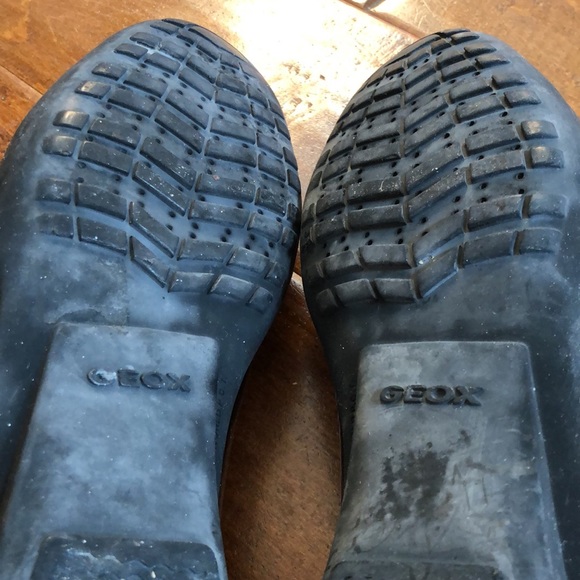 GEOX RESPIRA 8 38 Black Textured Leather Mocs Loafers Slip On Shoes - Picture 9 of 14